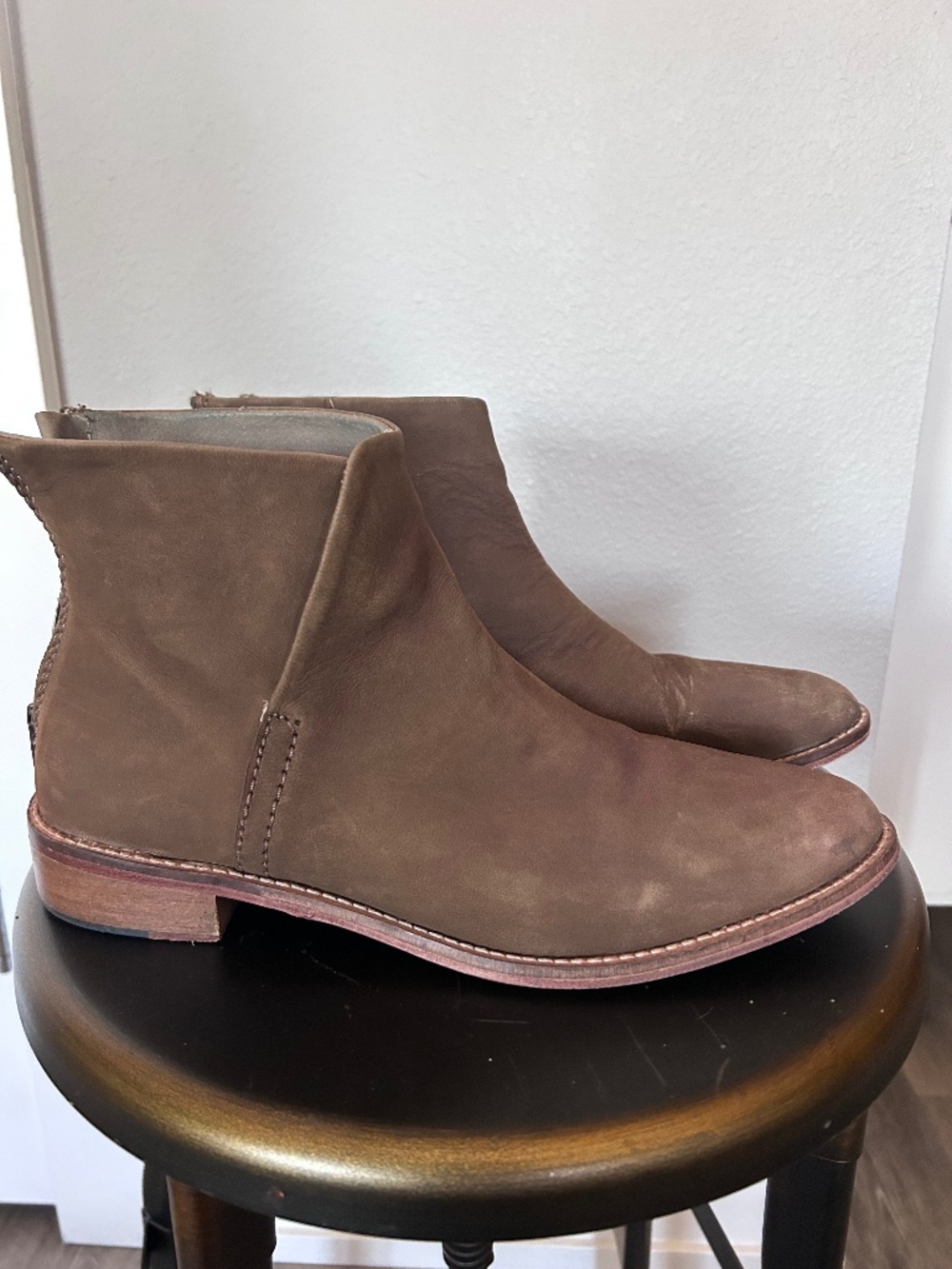 Free People Brown Leather Ankle Boots Sz 40 (US 9-9.5)